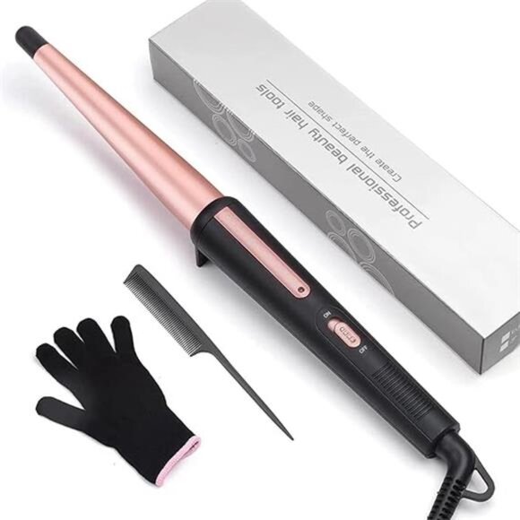 Hair Curling Wand, 0.5-1Inch Tapered Curling Iron, Professional Ceramic Hair - Picture 8 of 8